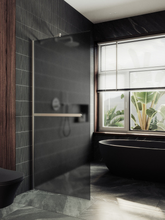 Душевая перегородка Maybah Glass MGD-736-5ш 89х195 стекло тонированное профиль хром матовый