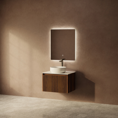 Тумба с раковиной ArtDecco Camilla (Камилла) ACM06W22S300 60x45x40 подвесная цвет черный орех - фото 2