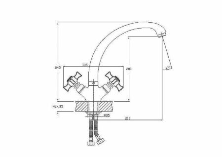 Смеситель для кухни Haiba HB24 HB4824 на мойку хром