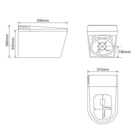 Унитаз-биде подвесной Abber Bequem AC1119S белый с сиденьем микролифт импульсный смыв
