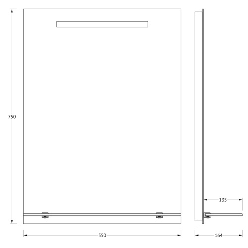 Зеркало со встроенным LED-светильником Evoform Ledline-S BY 2153 55х75 - фото 2