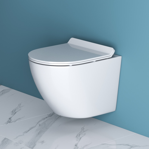 Унитаз подвесной BelBagno SFERA-R BB046CHR/BB2111SC белый с сиденьем микролифт безободковый каскадный смыв - фото 3