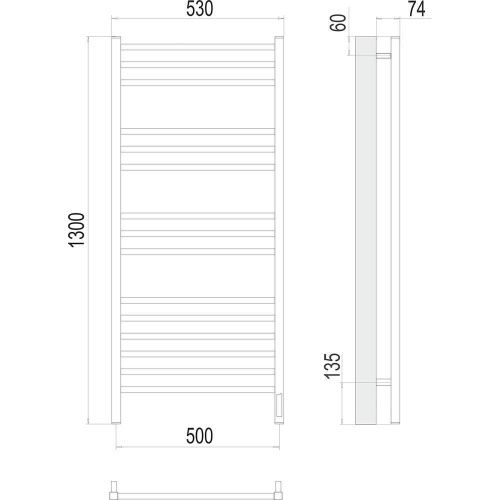 Полотенцесушитель Terminus 4670078526212 53х130 электрический хром - фото 3