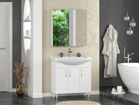 Тумба под раковину Misty Изео Э-Изе01085-021Н 80х40 напольная цвет белый