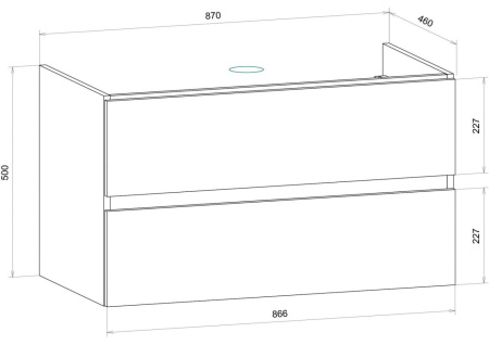 Тумба под раковину Art&Max TECHNO AM-Techno-900-2C-SO-MR960 87х46х50 подвесная цвет монти мрамор