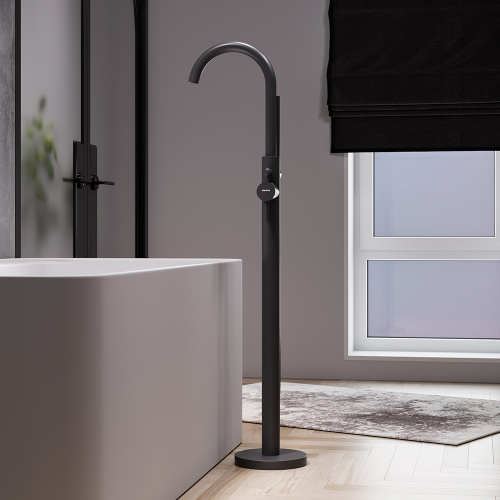 Смеситель Damixa Scandinavian Pure 365000300 напольный черный без термостата - фото 4