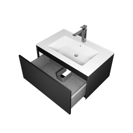 Тумба с раковиной Uperwood Parma Premium 39330205464 80х50 цвет черный