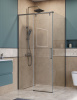 Душевой уголок BelBagno SOFT CLOSE-1 SOFT_CLOSE-1-A-1-100-C-GM 100х100 стекло прозрачное профиль оружейная сталь без поддона