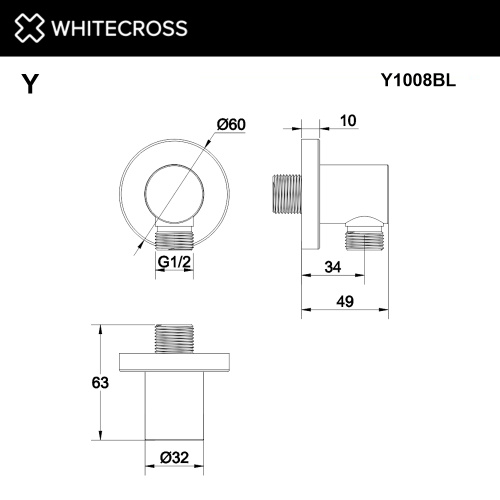 Шланговое подключение Whitecross Y black Y1008BL - фото 3