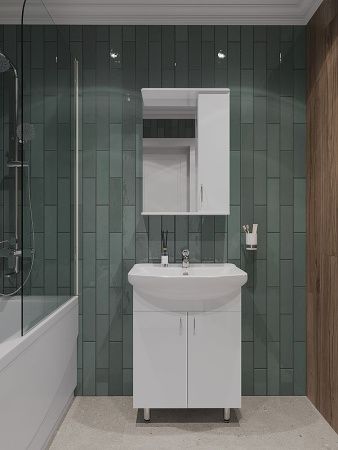 Тумба с раковиной Orange Лайт LA-60TUW+GR 60х40 напольная цвет белый