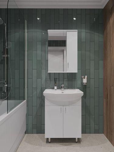 Тумба с раковиной Orange Лайт LA-60TUW+GR 60х40 напольная цвет белый - фото 5