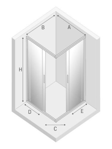 Душевой уголок New Trendy NEW PRAKTIC Chrome K-0466 90х90 стекло прозрачное профиль хром без поддона - фото 3