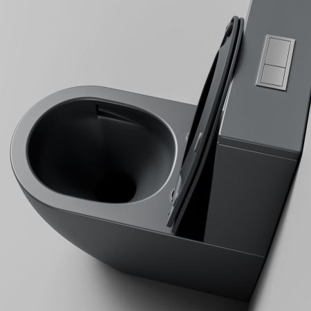 Унитаз напольный с бачком Grossman Торнадо GR-4494GMSQ серый с сиденьем микролифт безободковый смыв торнадо