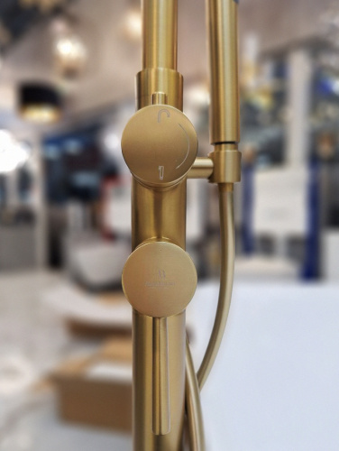 Смеситель для ванны AltroBagno Metropoli AltroBagnoMetropoli020203OrSp напольный золото матовое - фото 5