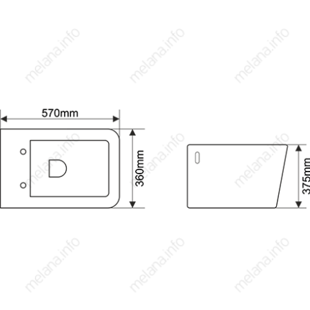 Унитаз подвесной Melana B2370-805 белый с сиденьем микролифт