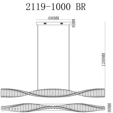 Люстра подвесная iLedex Woodstock (Воодстоцк) 2119-1000 BR