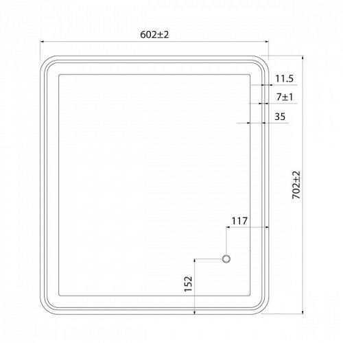 Зеркало с подсветкой IDDIS Cloud CLO6000i98 60х70 цвет черный - фото 3