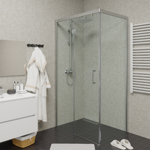 Душевой уголок Cerutti SPA VITO110-L 110х80 стекло прозрачное профиль хром глянцевый - фото 4