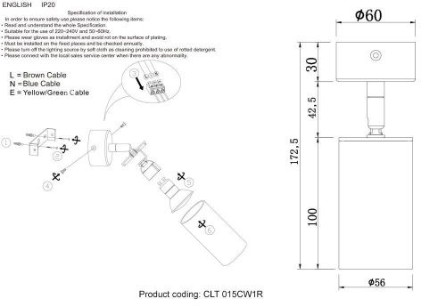 Спот Crystal Lux CLT 015 CLT 015CW1R BL-GO - фото 2