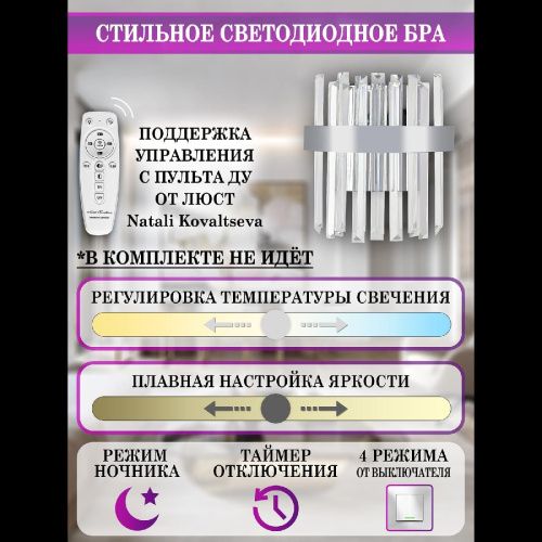 Светильник настенный Natali Kovaltseva Riveria (Ривериа) LED LAMPS 81123/1W - фото 3