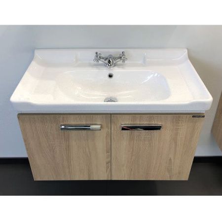 Тумба с раковиной Comforty Рига 00004139026CF 80х50 подвесная цвет коричневый