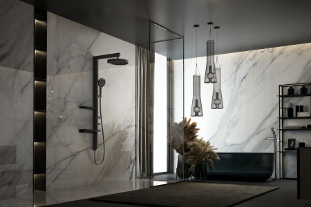 Душевая стойка Vincea Inspire VSFS-3I11MB настенная цвет черный матовый