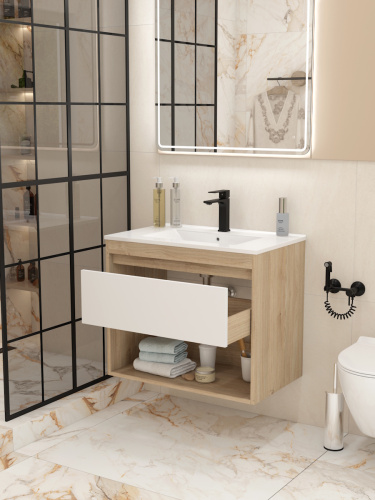 Тумба с раковиной Teymi Vitra F15925 75х46х50 подвесная - фото 4