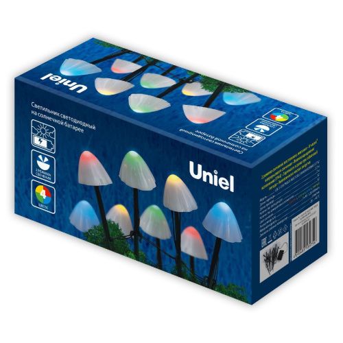 Садовый светильник на солнечной батарее Uniel USL-S-830/PM020 MULTICOLOR MUSHROOMS SET12 - фото 4