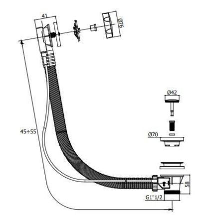 Слив-перелив Paffoni ZACC118NO