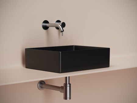 Раковина из сантехнического фарфора Ceramica Nova ELEMENT CN6069MB 50х40 накладная цвет черный без отверстий под смеситель