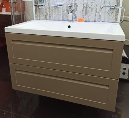Тумба под раковину Art&Max PLATINO AM-Platino-1000-2C-SO-CM 100х50 подвесная цвет бежевый