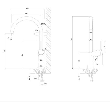 Смеситель для кухни LeMark Minima LM3805C на мойку хром