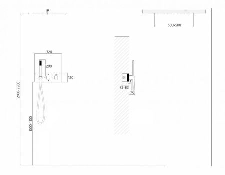 Душевая система ABBER AF8255W встраиваемая в стену