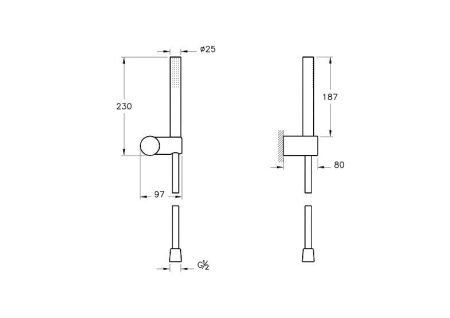 Душевой гарнитур Vitra Origin A4554336 настенный черный