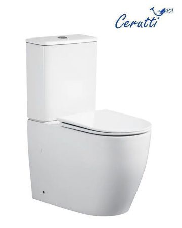 Унитаз напольный с бачком Cerutti SPA CT10373 белый с сиденьем микролифт безободковый смыв торнадо