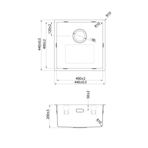 Кухонная мойка IDDIS Prime PRI44S0i77 44х44 цвет сатин поверхность матовая - фото 2