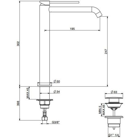 Смеситель Gattoni CIRCLE TWO 9148/91NS на раковину никель
