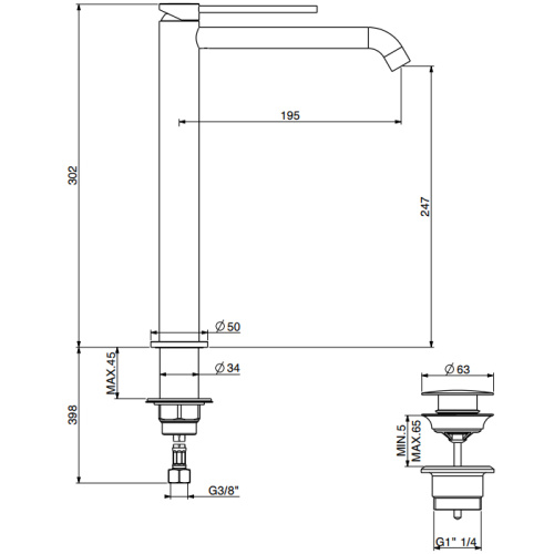 Смеситель Gattoni CIRCLE TWO 9148/91NS на раковину никель - фото 2
