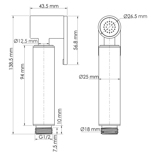Гигиенический душ WasserKRAFT Mindel 8500 A232 белый - фото 3