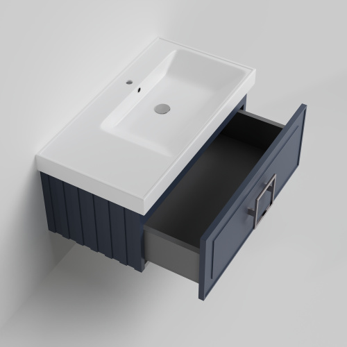 Тумба с раковиной La Fenice CUBO NFNC-01-CUB-BG-90-1-90R 91х36х49 подвесная цвет синий - фото 2