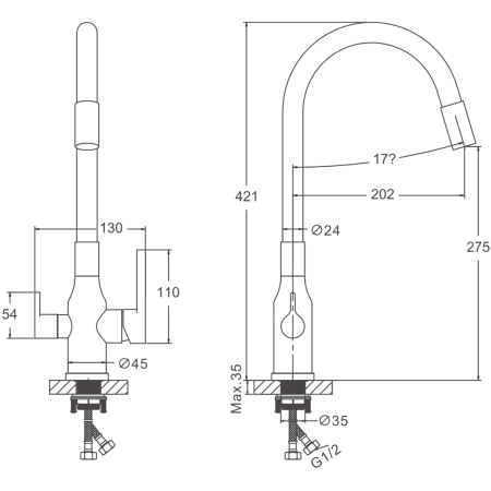Смеситель для кухни BELZ B76814-8 на мойку белый