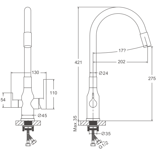 Смеситель для кухни Belz B76814-7 на мойку черный - фото 2