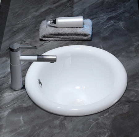 Раковина из санфаянса CeramaLux 1203 50х42 встраиваемая цвет белый