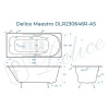 Ванна чугунная Delice Maestro DLR230646R-AS 200х85 пристенная прямоугольная без ножек с отверстиями под ручки