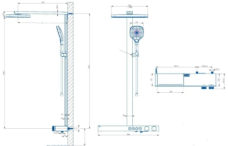 Душевая стойка Arrow AMG14GH872U1CP настенная цвет хром с термостатом