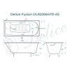 Ванна чугунная Delice Fusion DLR230647R-AS 170х70 пристенная прямоугольная без ножек с отверстиями под ручки