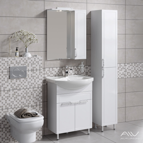 Тумба с раковиной Alavann Vittoria 65 ALV1014000 напольная белая - фото 4