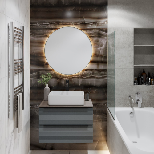 Тумба под раковину Runo Орлеан 00-00004650 60х50 подвесная цвет зеленый - фото 4