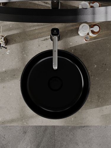 Раковина из сантехнического фарфора Orange B07-345B 30х30 накладная цвет черный - фото 5