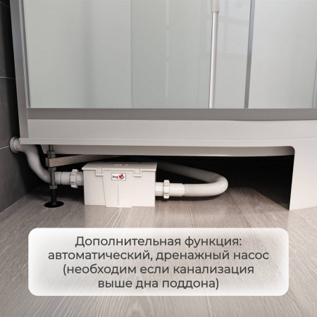 Душевая кабина AvaCan D D3090LED 90х90 четверть круга с крышей ориентация универсальная